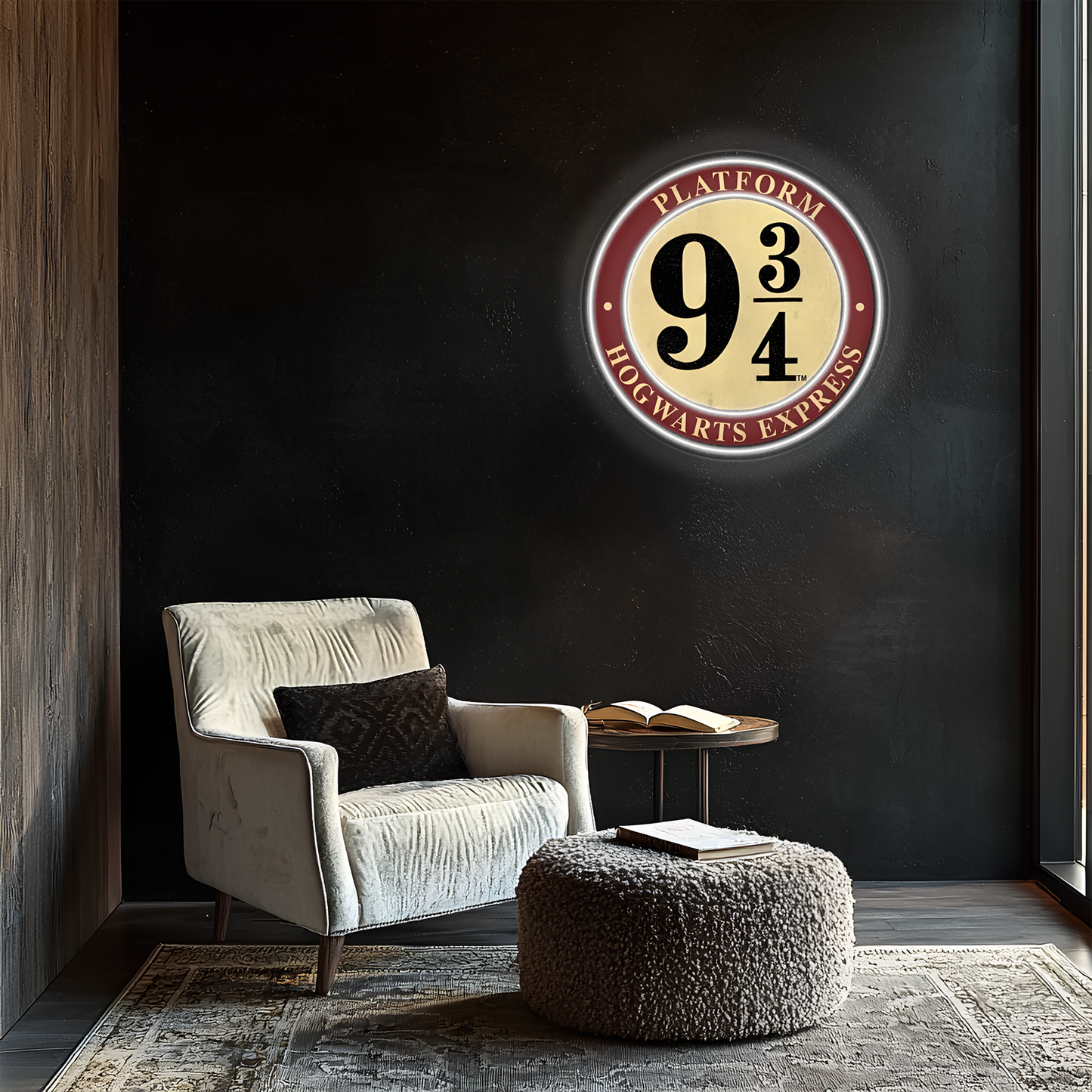 Magic Platform 9¾ Neon Duvar Dekoru | Film Temalı Işıklı Pleksi Tablo | Modern Ev ve Oda Dekoru