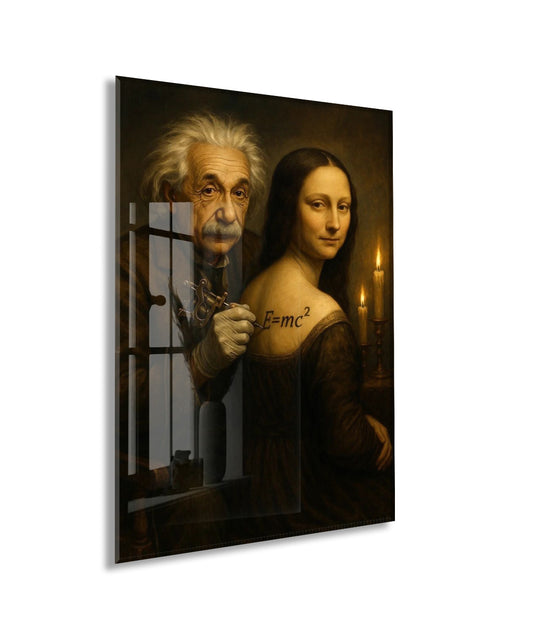 Modern Rönesans Cam Tablo – Bilimsel ve Sanatsal Duvar Dekoru - Peony090