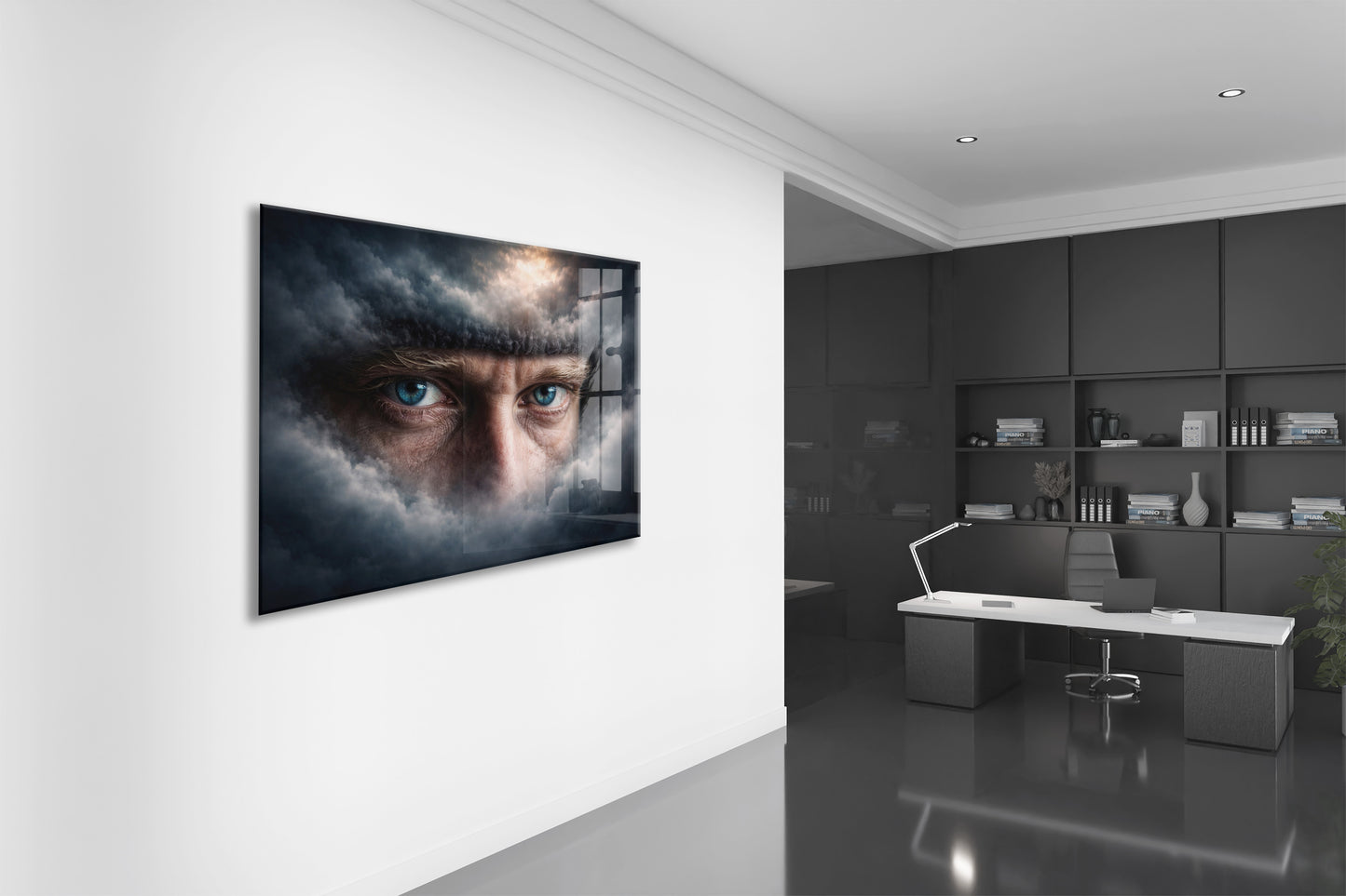 Mustafa Kemal Atatürk Gözleri Cam Tablo | Sanatsal Premium UV Baskı -PeonyAta1324
