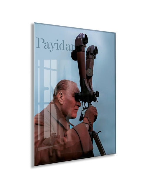 Payidar Atatürk Cam Tablo – İleri Görüş ve Stratejik Liderliği Yansıtan 4 mm Temperli Cam Duvar