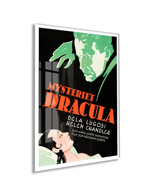 Vintage Dracula Cam Tablo | Retro Gotik Poster UV Baskılı Temperli Cam - Peony149