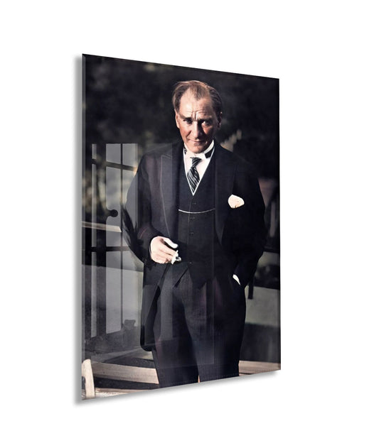 Mustafa Kemal Atatürk | Modern Cam Tablo-PeonyAta093