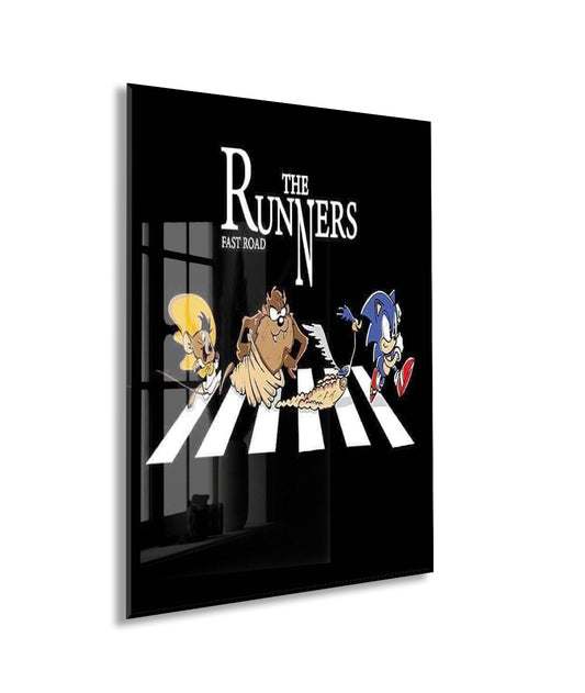 The Runners Crosswalk Konseptli Duvar Dekorasyonu – Mizahi Salon Tablosu- Peony102