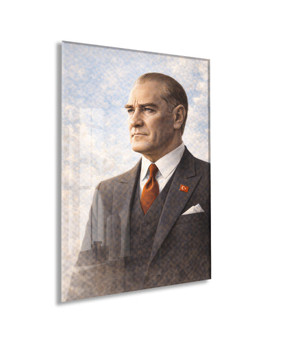 Mustafa Kemal Atatürk Cam Tablo - PeonyAta026