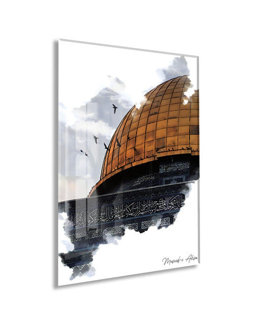 Mescid-i Aksa İslami Cam Tablo- PeonyDini027