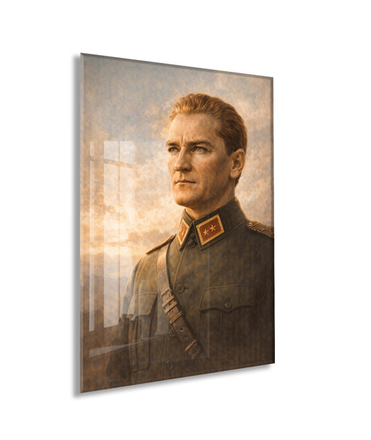 Mustafa Kemal Atatürk Cam Tablo - PeonyAta037
