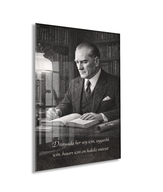 Mustafa Kemal Atatürk Cam Tablo - PeonyAta017