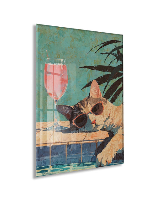 Cool Kedi İllüstrasyonu – Genç Odası ve Salon Dekoru - Peony125