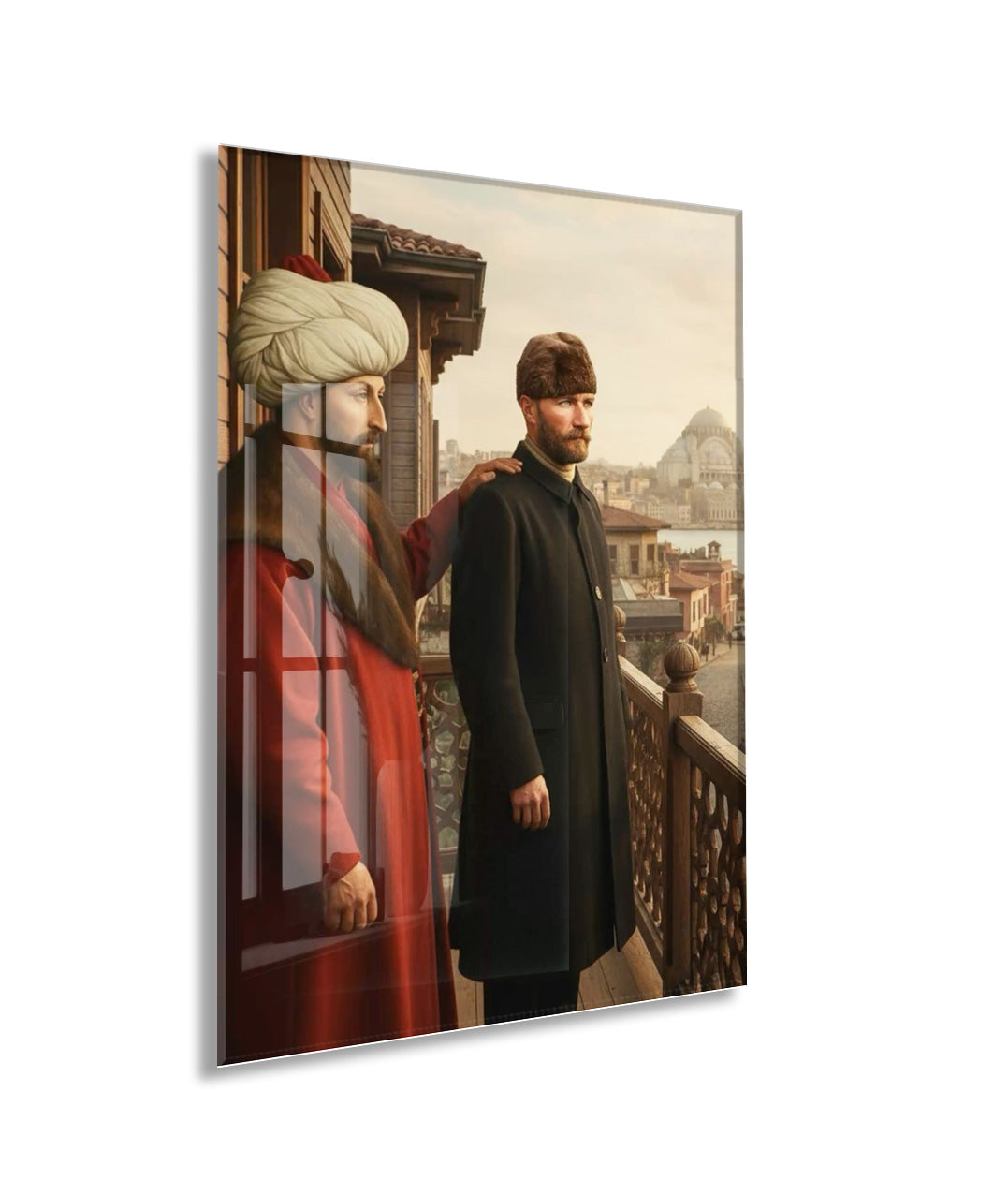 Atatürk Osmanlı’dan Cumhuriyet’e Cam Tablo – Tarihsel Geçiş ve Liderlik Temalı Cam Duvar Tablosu -PeonyAta064