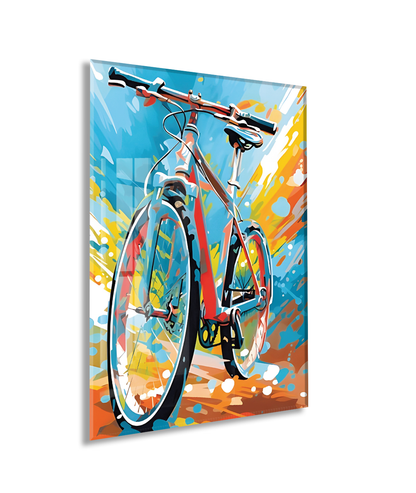 Özgürlüğe Pedal – Renkli Soyut Bisiklet Sanatı- Peony049