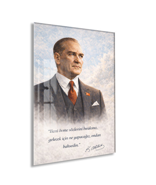 Mustafa Kemal Atatürk Cam Tablo - PeonyAta022