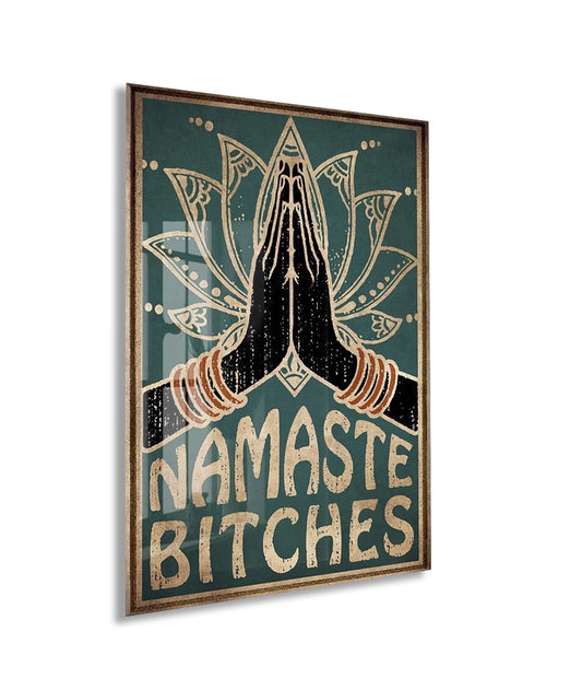 Modern Yoga Duvar Dekoru Cam Tablo – Bohem ve Eğlenceli Stil - Peony096