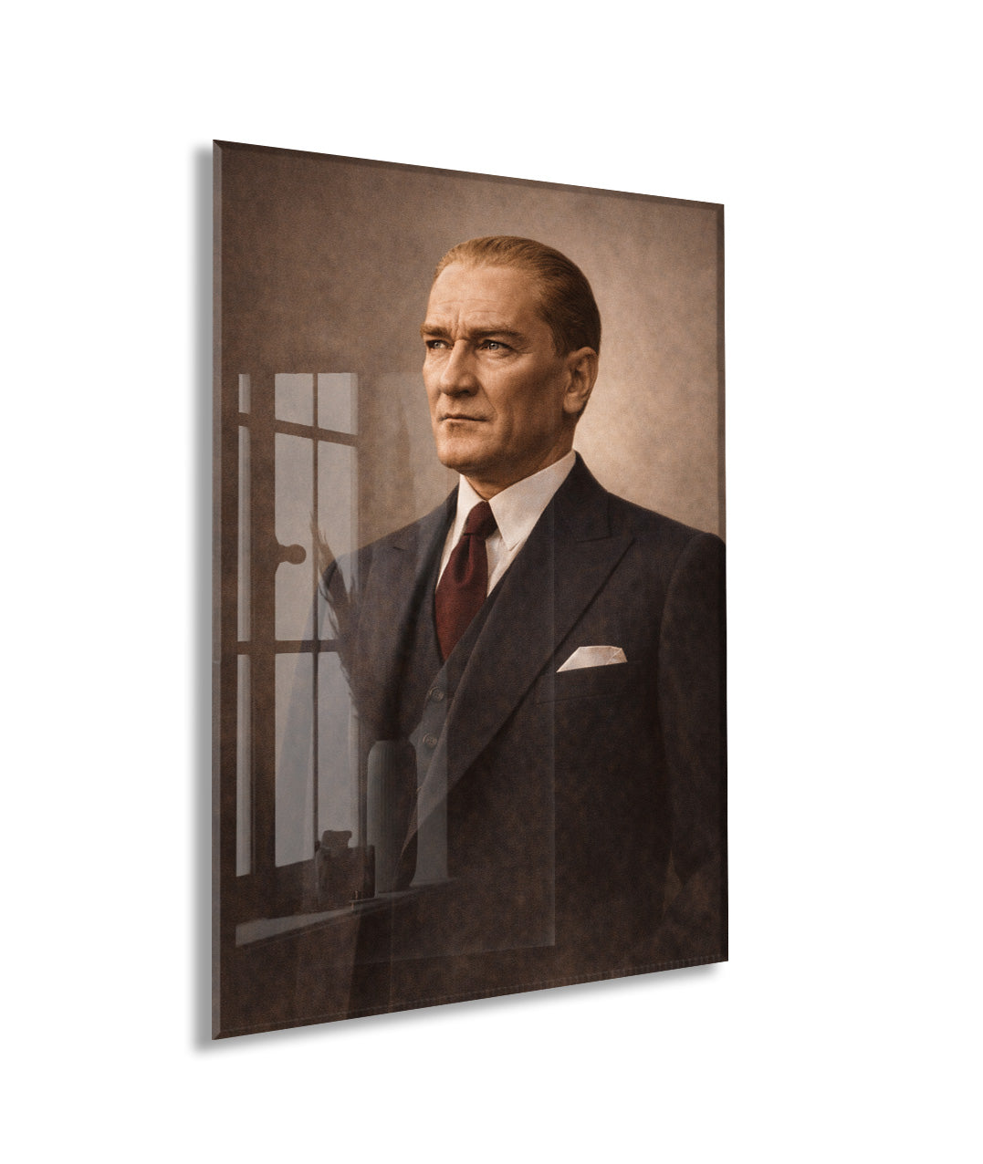 Mustafa Kemal Atatürk Cam Tablo - PeonyAta028