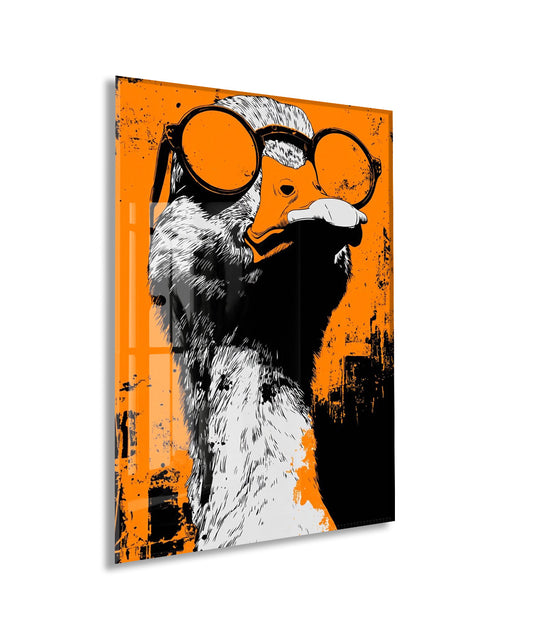 Street Art Tarzı Ördek Cam Tablo – Genç Odası ve Ofis Dekoru - Peony098