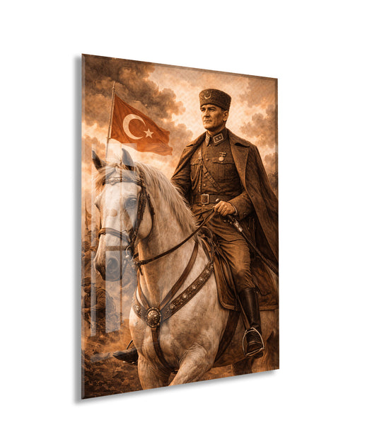 Mustafa Kemal Atatürk Cam Tablo - PeonyAta035