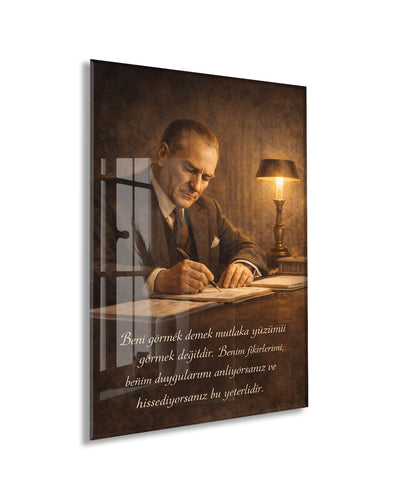 Mustafa Kemal Atatürk Cam Tablo- PeonyAta005