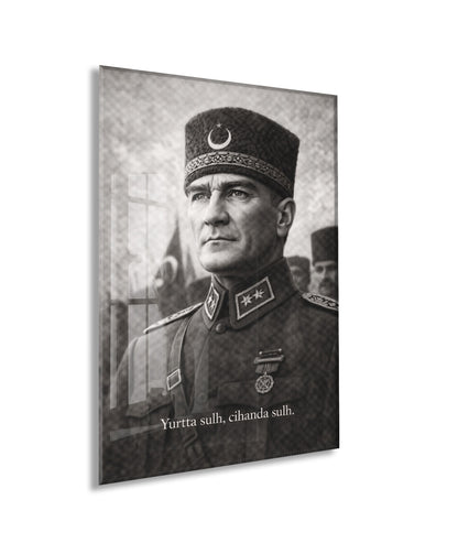 Mustafa Kemal Atatürk Cam Tablo - PeonyAta019