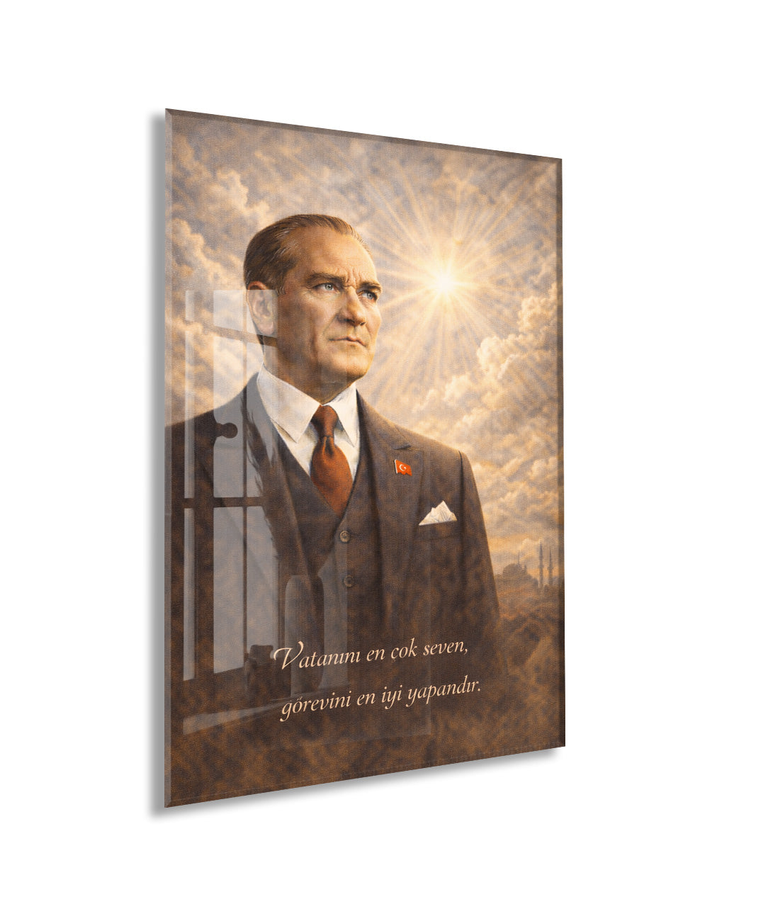 Mustafa Kemal Atatürk Cam Tablo - PeonyAta016