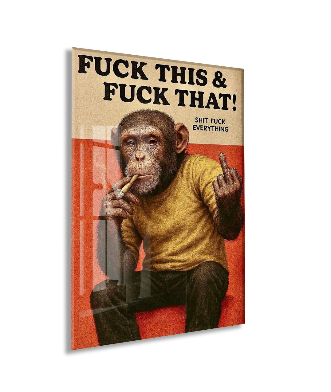 Underground Tarz Maymun Cam Tablo – Genç Odası ve Bar Dekoru - Peony093