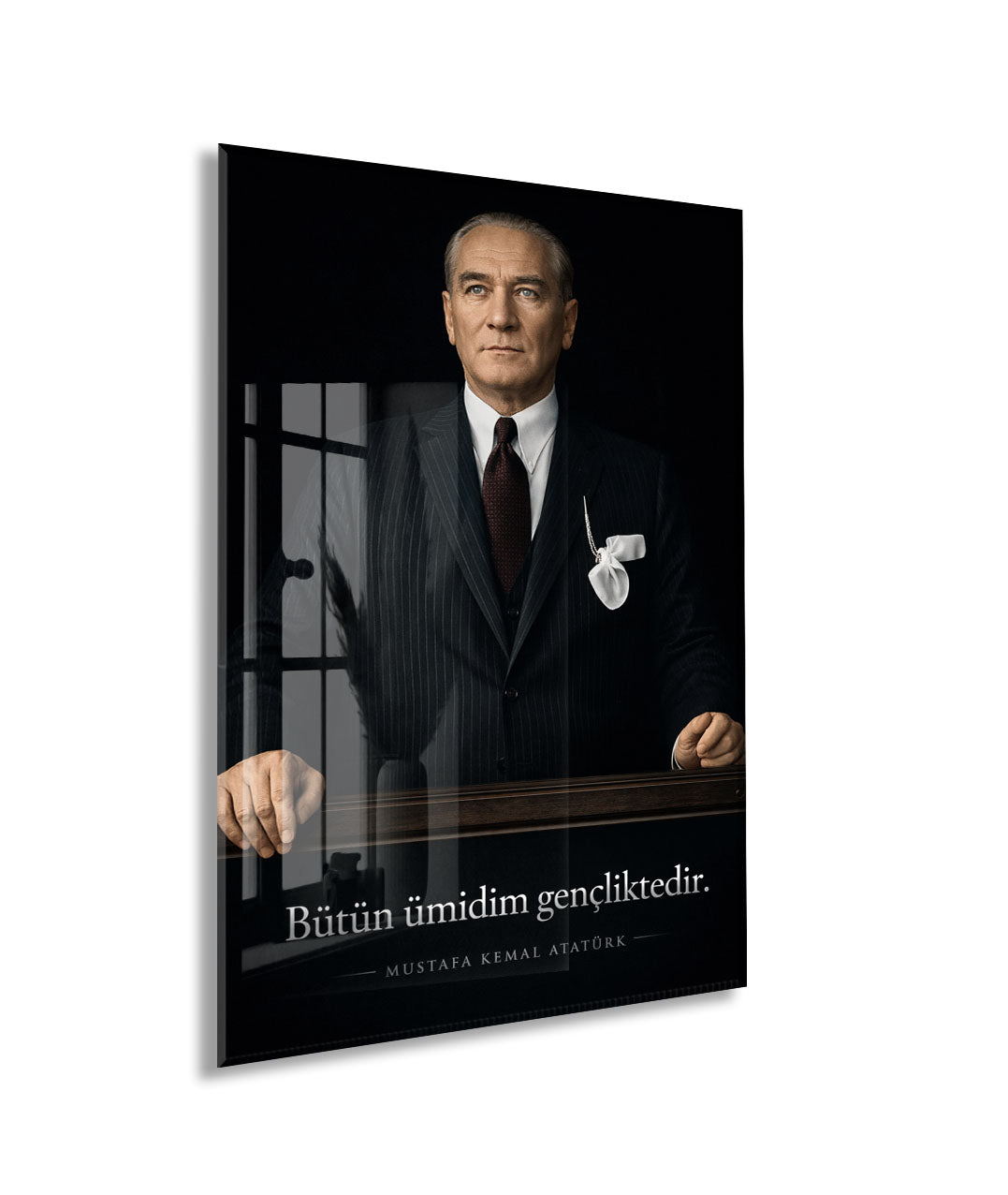 Mustafa Kemal Atatürk  | Modern Cam Tablo-PeonyAta089