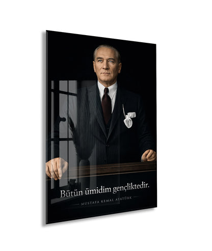 Mustafa Kemal Atatürk  | Modern Cam Tablo-PeonyAta089