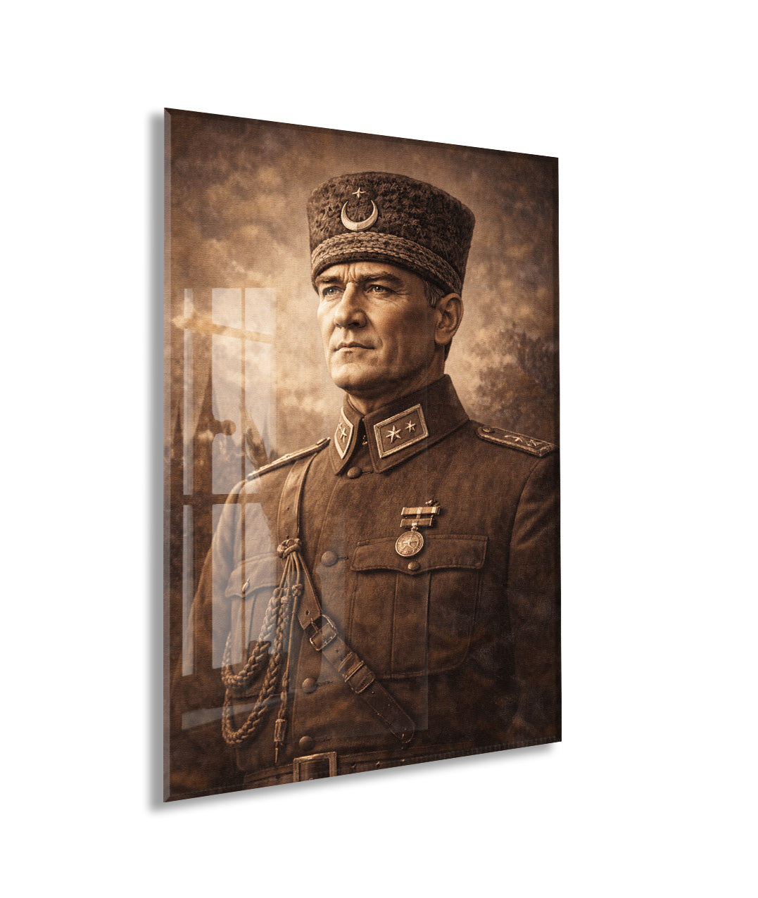Mustafa Kemal Atatürk Cam Tablo - PeonyAta029