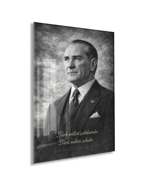 Mustafa Kemal Atatürk Cam Tablo- PeonyAta009