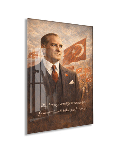Mustafa Kemal Atatürk Cam Tablo - PeonyAta012
