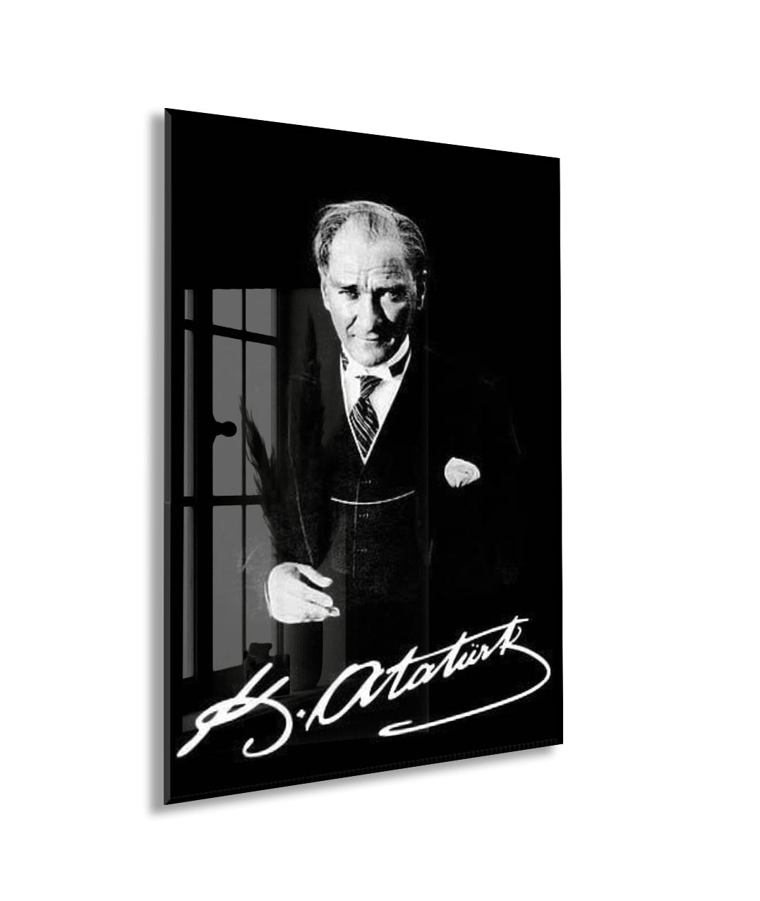 Mustafa Kemal Atatürk  | Modern Cam Tablo-PeonyAta079