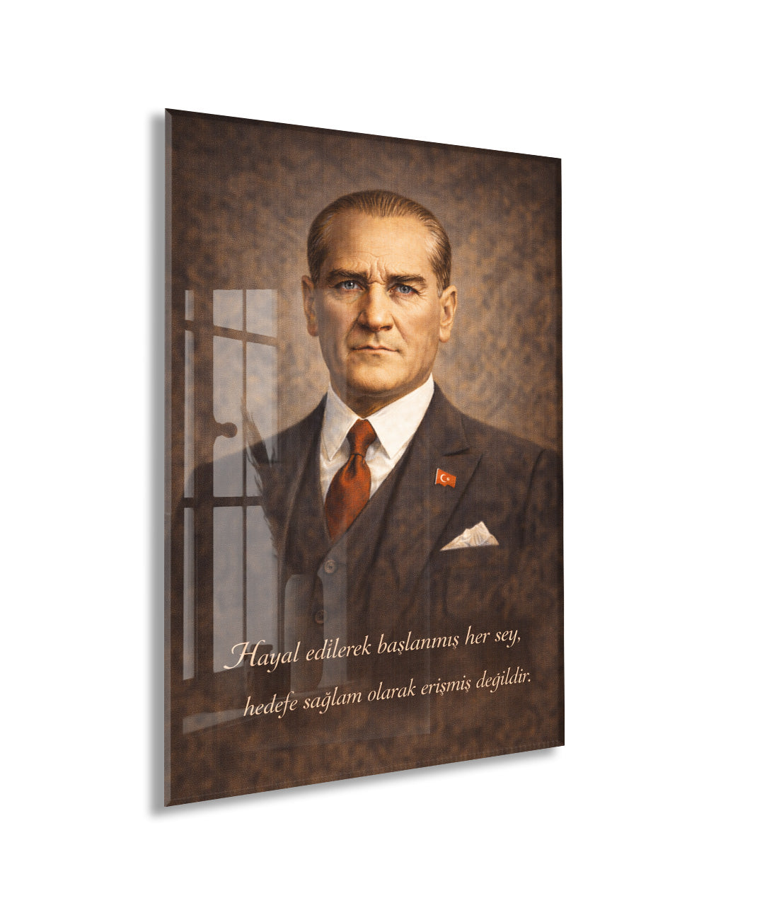 Mustafa Kemal Atatürk Cam Tablo - PeonyAta014