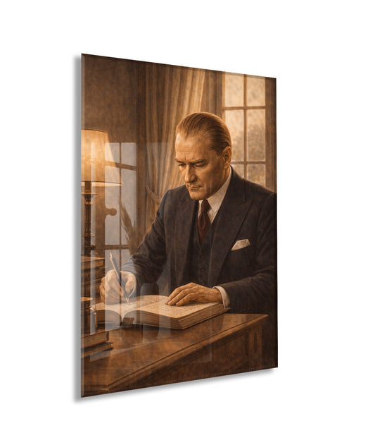 Mustafa Kemal Atatürk Cam Tablo - PeonyAta027