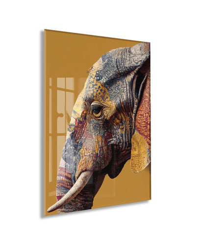 Bohem Stil Fil İllüstrasyonu – Hardal Fonlu Dekoratif Tabl - Peony118