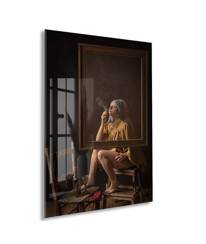 “Bir Nefeslik Düş” – Retro Atmosferli Sanatsal Cam Tablo - Peony067