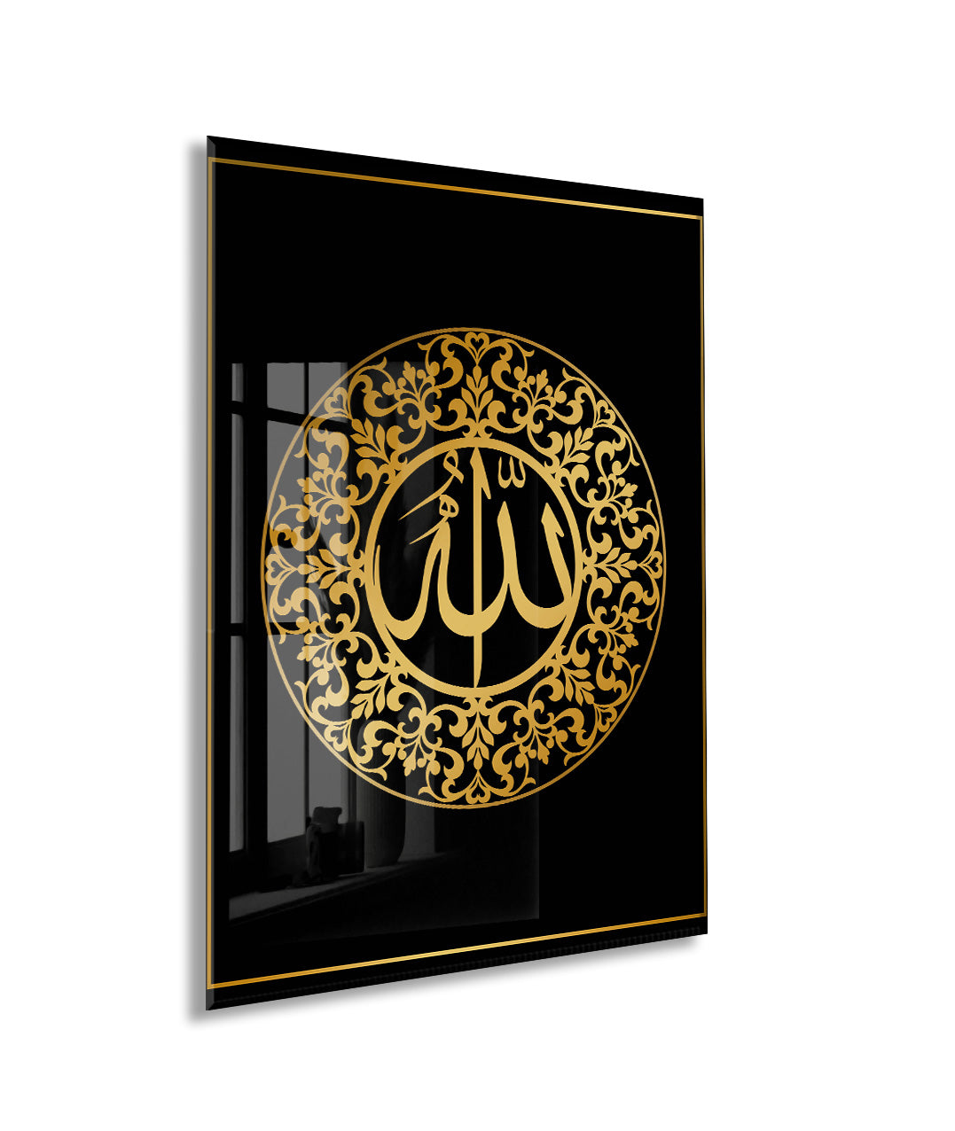 Allah Yazılı İslami Cam Tablo- PeonyDini019