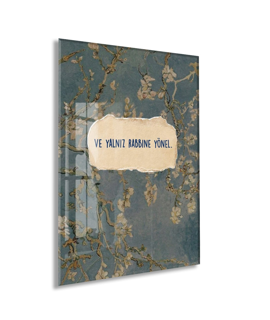 Ve Yalnız Rabbine Yönel Yazılı Cam Tablo - PeonyDini155