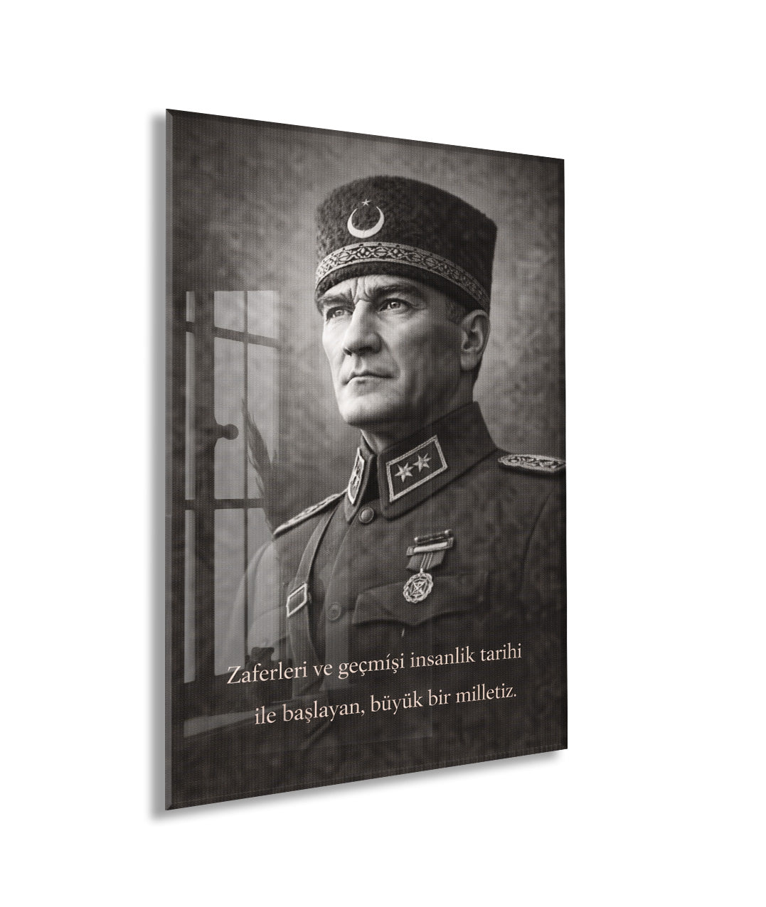 Mustafa Kemal Atatürk Cam Tablo - PeonyAta020