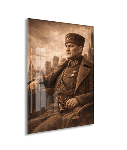 Mustafa Kemal Atatürk Cam Tablo - PeonyAta032