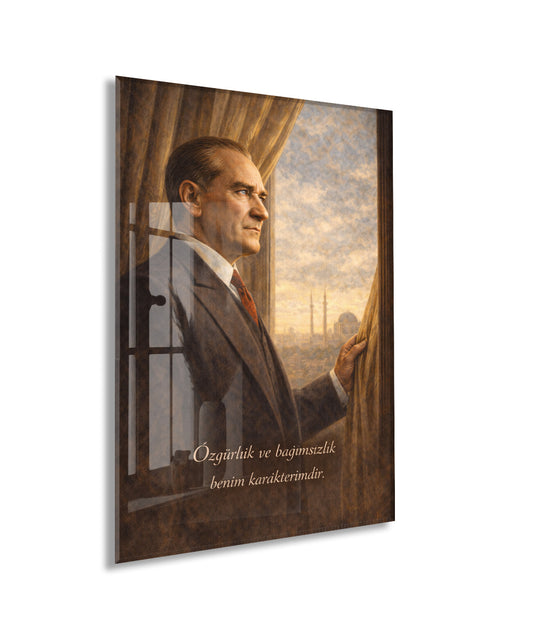 Mustafa Kemal Atatürk Cam Tablo- PeonyAta007