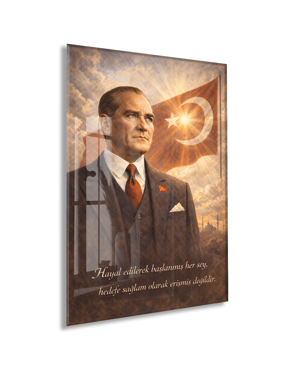 Mustafa Kemal Atatürk Cam Tablo - PeonyAta015