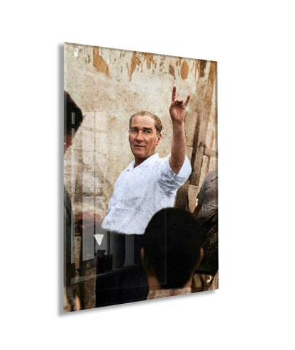 Mustafa Kemal Atatürk  | Modern Cam Tablo-PeonyAta091