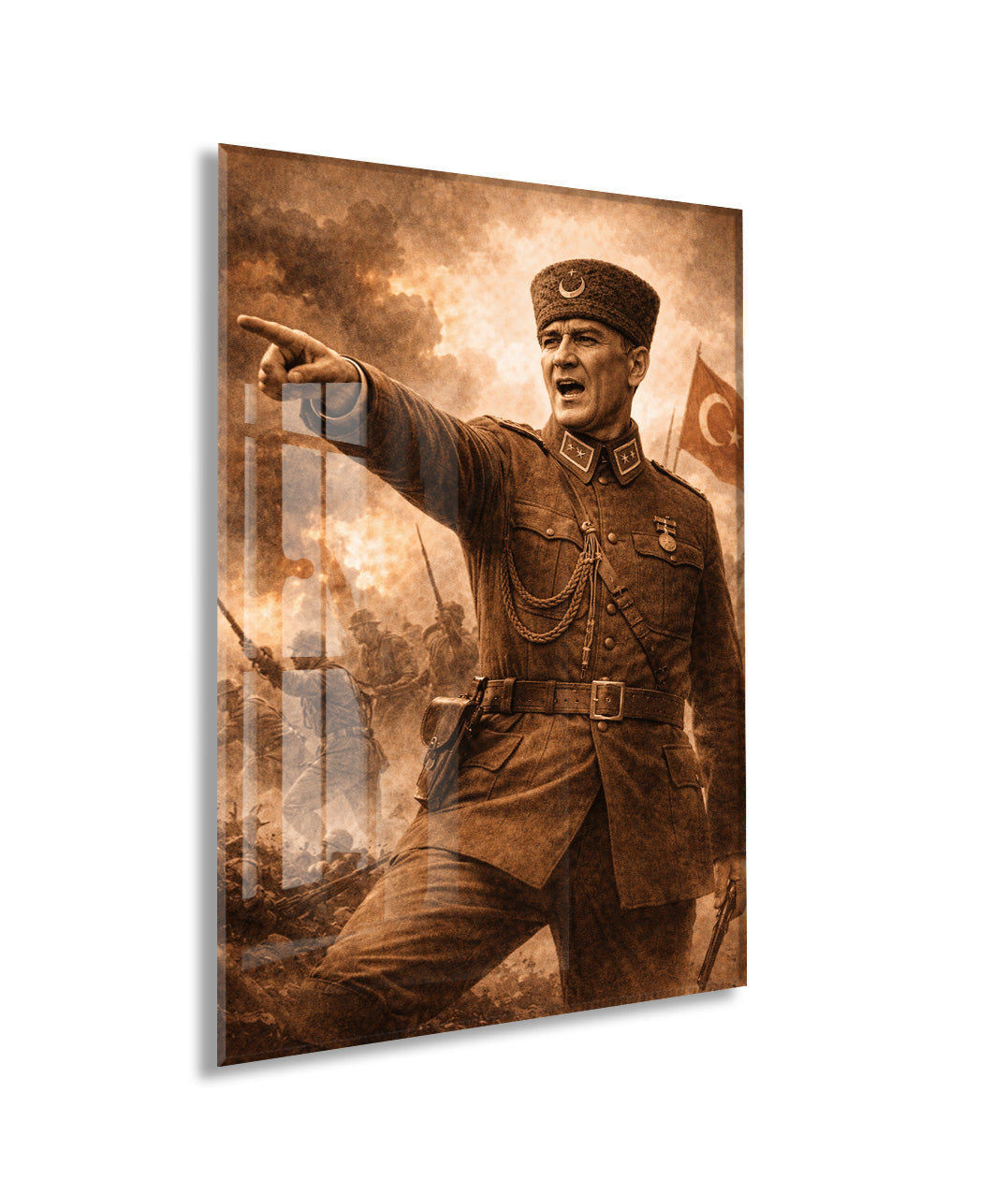 Mustafa Kemal Atatürk Cam Tablo - PeonyAta034