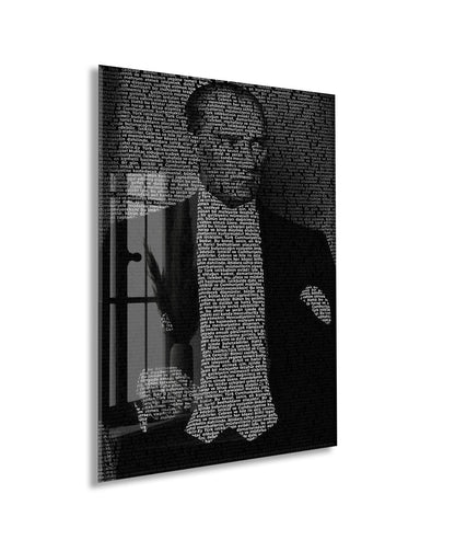 Gençiliğe Hitabe - Silüet Atatürk Cam Tablo | Modern Siyah Tasarım, Anlamlı Atatürk Duvar Dekoru, UV Baskı Temperli Cam Tablo PeonyAta050