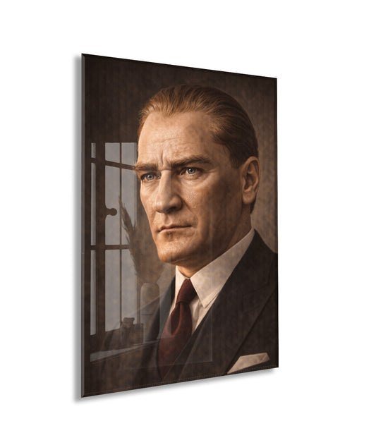 Mustafa Kemal Atatürk Cam Tablo - PeonyAta038