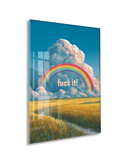 Gökkuşağı ve Bulut Manzaralı Motivasyonel Duvar Tablosu- Peony127