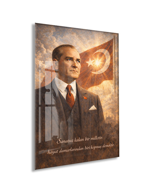 Mustafa Kemal Atatürk Cam Tablo- PeonyAta011