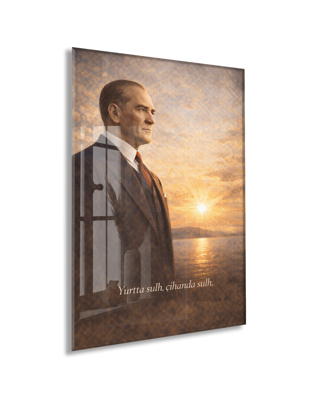 Mustafa Kemal Atatürk Cam Tablo - PeonyAta018