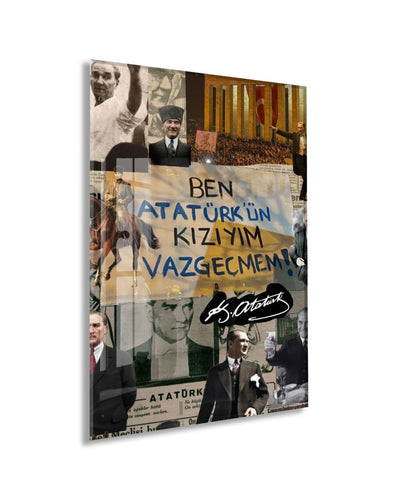 Mustafa Kemal Atatürk  | Modern Cam Tablo-PeonyAta098