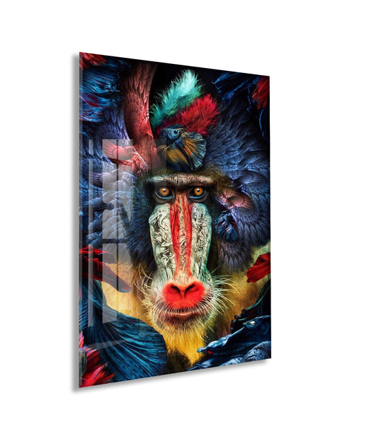 Etnik Desenli Maymun Portresi – Modern Dekoratif Tablo - Peony122