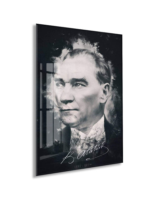 Mustafa Kemal Atatürk | Modern Cam Tablo-PeonyAta102