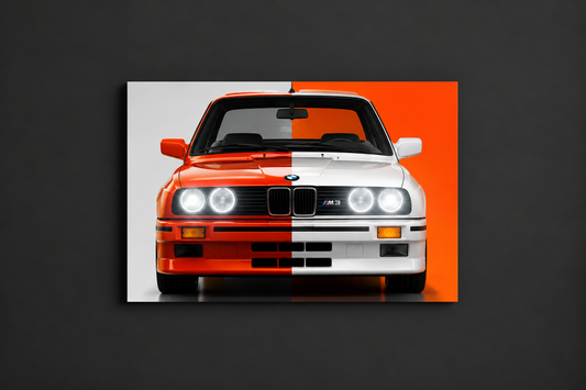 E30 BMW M Tarzı UV Baskı Neon Duvar Dekoru | Klasik Araba Pleksi Işıklı Tablo | Gamer Room Duvar Sanatı